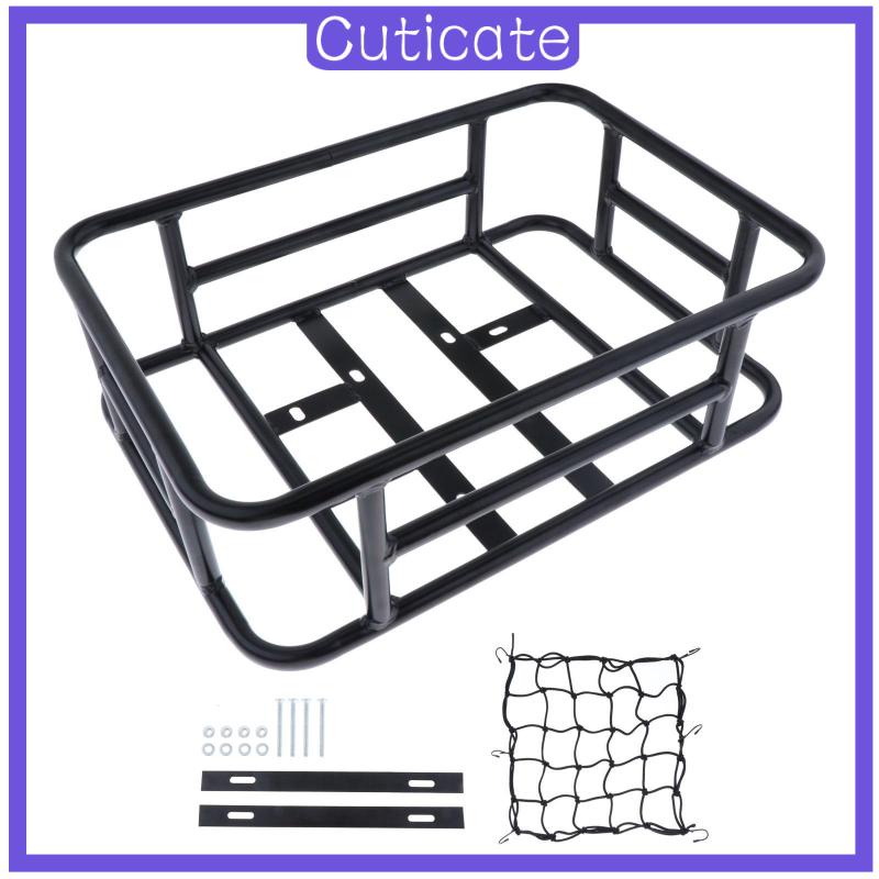 cuticate-ตะกร้าเหล็กเก็บของ-กันฝน-สําหรับติดด้านหลังรถจักรยาน