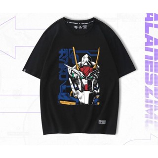 อนิเมะ Mobile Suit Gundam Anime เสื้อยืดแขนสั้นผู้ชายแขนสั้นฤดูร้อนใหม่ผ้าฝ้ายคุณภาพสูงเสื้อยืด ลายสกรีนคมชัด เกม