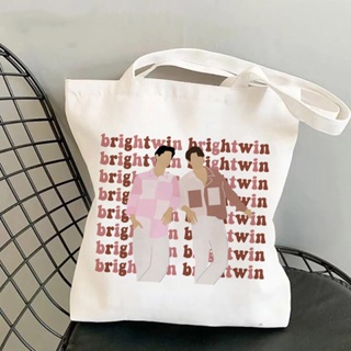 กระเป๋าถือ กระเป๋าช้อปปิ้ง ผ้าแคนวาส พิมพ์ลายศิลปินไทย สีสดใส แฟชั่นใหม่ สําหรับเด็กผู้หญิง K9LA