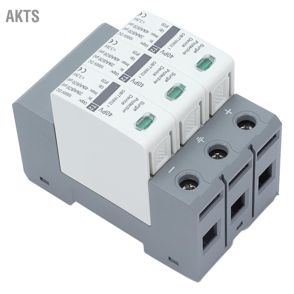 akts-อุปกรณ์ป้องกันไฟกระชากแรงดัน-3p-อุปกรณ์ป้องกันแรงดันไฟต่ำสำหรับระบบไฟฟ้ากระแสตรง-20-40ka-1000vdc