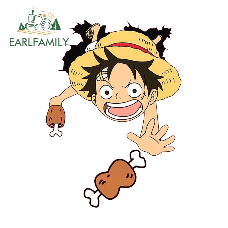 earlfamily-สติกเกอร์ไวนิล-ลายกราฟฟิตี้-luffy-tear-trunk-windows-ขนาด-13-ซม-x-9-3-ซม-กันน้ํา-สําหรับติดตกแต่งรถยนต์