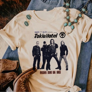 เสื้อยืด พิมพ์ลายมังงะ Tokio Hotel สไตล์ญี่ปุ่น สตรีท สําหรับผู้หญิง