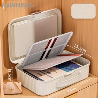 Aquarius316 กล่องเก็บเอกสารอเนกประสงค์ความจุขนาดใหญ่ 2 ชั้น Liner Home ออแกไนเซอร์ใบรับรอง