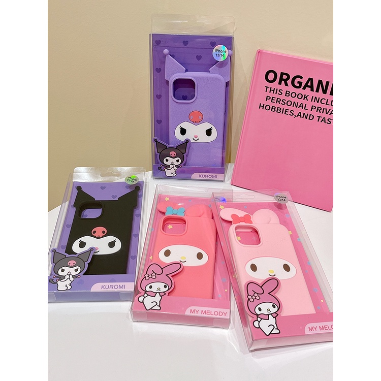 เคสโทรศัพท์ซิลิโคน-แบบนิ่ม-ลายการ์ตูน-sanrio-melody-kuromi-กันกระแทก-สําหรับ-iphone-14-13-pro-max