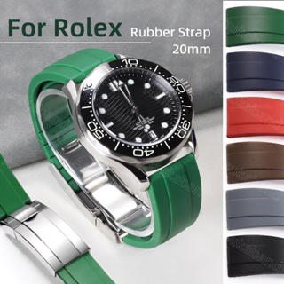 20mm Rubber Watch Strap Band for Rolex Submariner Daytona Datejust Watchband Water Ghost Silicone Watch Strap Bracelet Man Women Classic Oyster Wrist Belt Accessories