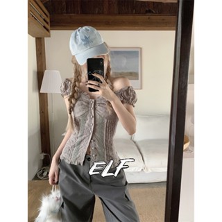 เสื้อเชิ้ตแขนสั้น และกางเกงขายาว สไตล์ฝรั่งเศส แฟชั่นวินเทจ สําหรับผู้หญิง