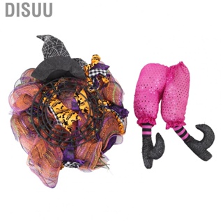 Disuu Halloween Wreath  Ribbon Hand Made Witch Attractive Vivid for Outdoor