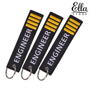 Ellastore123 พวงกุญแจ แหวน ปักลายวิศวกร สี่บาร์ สร้างสรรค์ สําหรับตกแต่งรถยนต์ กุญแจ กระเป๋า ของขวัญ