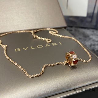 [พร้อมส่ง] Bvlgari สร้อยคอ รูปกระดูกงู ประดับเพชร สีโรสโกลด์