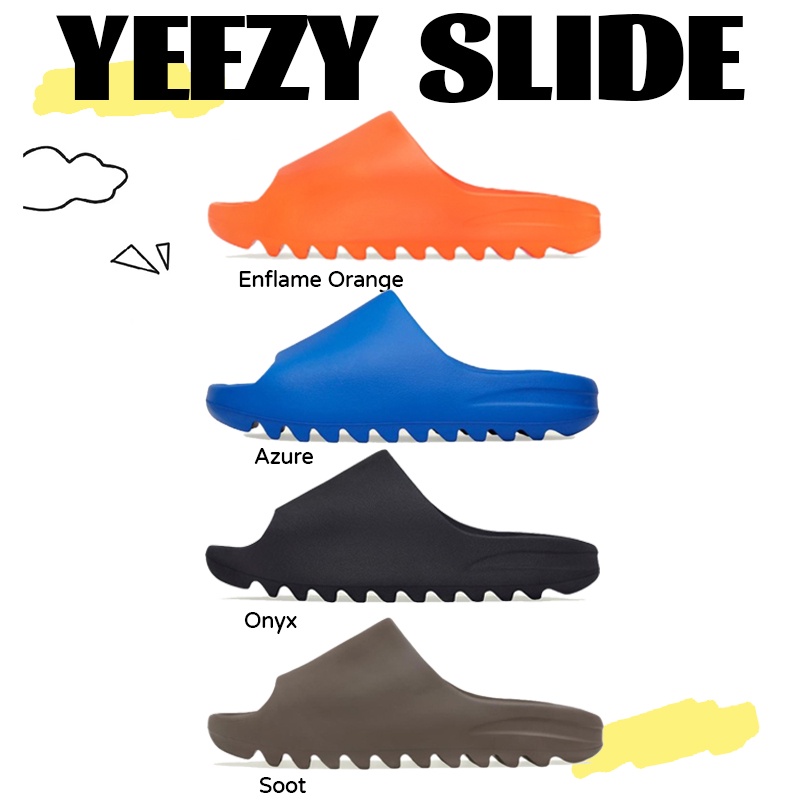 ของแท้-100-adidas-yeezy-slide-enflame-orange-azure-onyx-soot