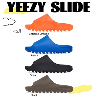 (ของแท้ 100 % )  Adidas Yeezy Slide Enflame Orange Azure Onyx Soot