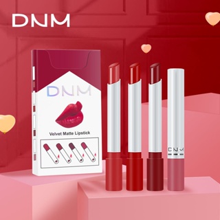 Hot Sale# DNM cigarette tube thin lipstick four-piece make-up set non-stick Cup mirror polarized warm and smooth velvet cross-border exclusive 8cc