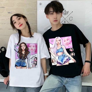 เสื้อยืดคอกลม#K-Store# K-pop  Women Clothes Loose เสื้อยืดสบาย ๆ  Casual T-shirts Blackpink How You Like That เสื้อเกาหล