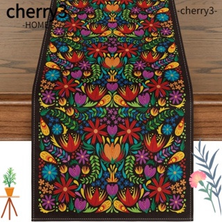 Cherry3 ผ้าปูโต๊ะ ผ้าลินิน ลายดอกไม้ ขนาด 12*72 นิ้ว หลากสี สําหรับตกแต่งบ้าน ร้านอาหาร ห้องครัว
