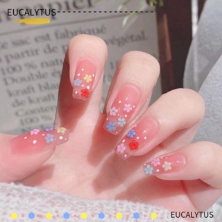 ✿EUTUS✿ 24pcs/Box Ballerina Wearable Detachable Fake Nails Glitter Flower Star Coffin False Nails Artificial Manicure Tool Press On Nails Full Cover Nail Tips