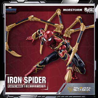 [Spot new product] spot Royal model Road Marvel Avengers Steel Spider-Man 1/9 luminous assembly model HX3Z