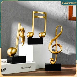 ❀ Golden Musical Note Handicraft Nordic Golden Resin Musical Note Statuette Porch Figurines Ornaments Living Room Office Desk Art Accessories