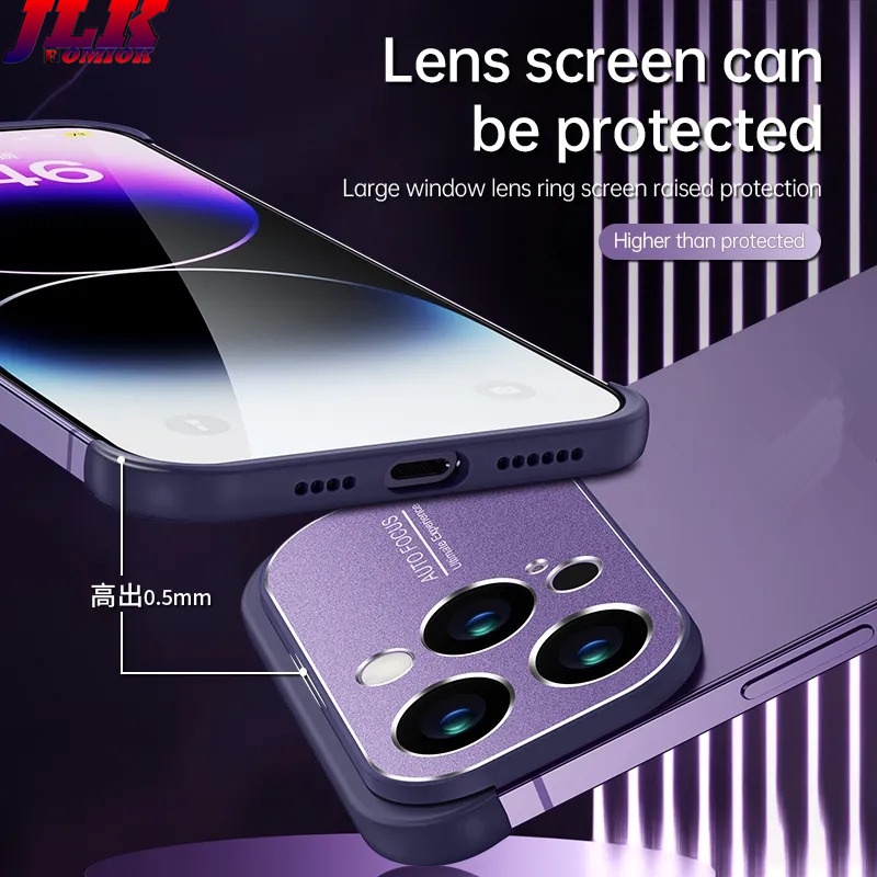 jlk-large-window-lens-protector-corner-pad-case-for-iphone-14-13-12-pro-max-shockproof-frosted-metal-phone-cover-for-iphone14-plus