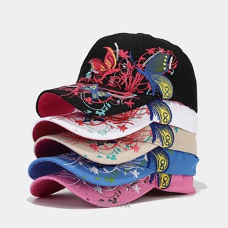 Bbyter หมวกเบสบอล ปักลายผีเสื้อ ปักเลื่อม สไตล์เกาหลี สําหรับผู้หญิง