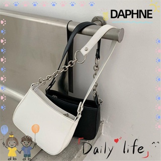Daphne กระเป๋าสะพายไหล่ลําลอง สีพื้น ทรงคลัทช์ แบบเรียบง่าย