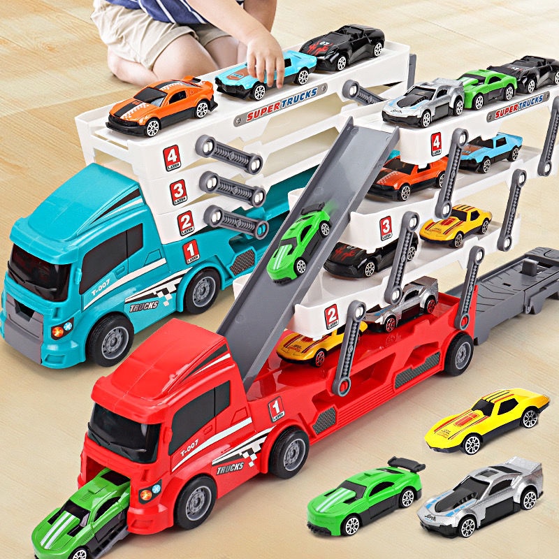 spot-second-delivery-trailer-toy-childrens-large-container-truck-storage-4-alloy-model-small-car-racing-boy-toy-car-3-6-years-old-8cc