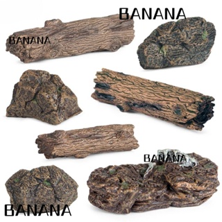 Banana1 ตอประดิษฐ์ พลาสติก สีน้ําตาล หินจิ๋ว ฉากของเล่น โมเดล ทราย โต๊ะ ตกแต่งบ้านตุ๊กตา หิน ไม้ อ่าง ฟิกเกอร์ สากล