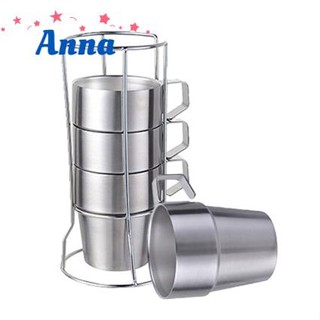 【Anna】Double Insulated Stainless Steel Coffee Cup Camping Cup Holder Mug water cup