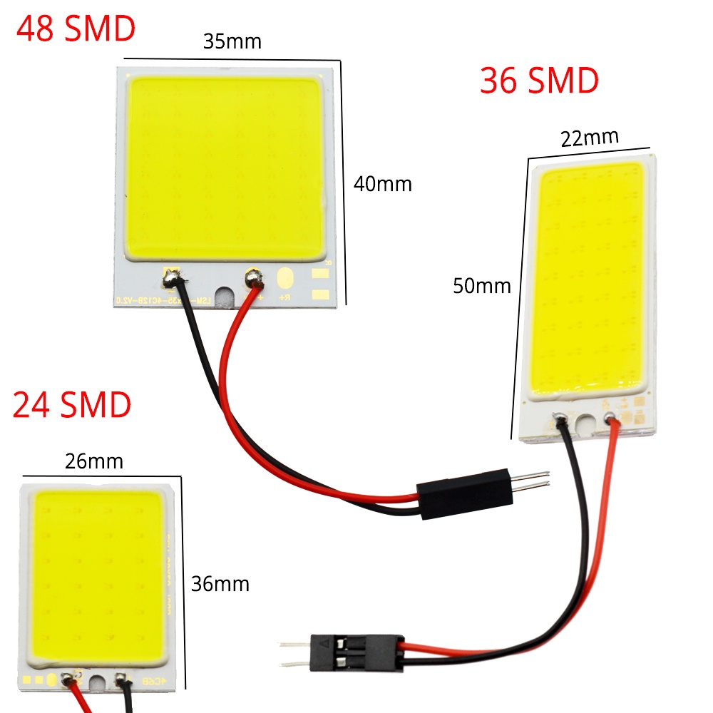 แผงไฟ-led-t10-w5w-cob-24smd-36smd-48smd-สีขาว-สําหรับติดป้ายทะเบียนรถยนต์