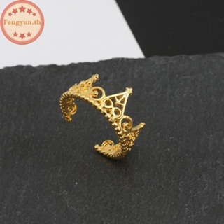 Fengyun แหวน รูปมงกุฎเจ้าหญิงดิสนีย์ บาร์บี้ ปรับได้ สีทอง สําหรับเด็กผู้หญิง