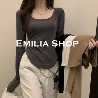 EMILIA SHOP เสื้อยืด ครอป เสื้อยืดผู้หญิง A29J29Q