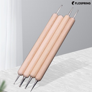 Flospring ปากกาเจาะปลายไม้ ออกแบบตามสรีรศาสตร์ สองด้าน สําหรับบ้าน 4 ชิ้น ต่อชุด