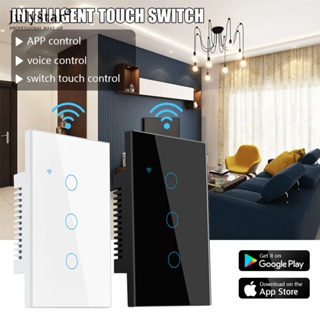 JULYSTAR 1/2/3/4gang Tuya Wifi Smart Touch Switch Home Light Wall Button 120*72mm Neutral Wire สำหรับ Alexa และ Google Home Assistant