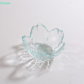 &lt;Dream&gt; จานแก้ว ขนาดเล็ก สไตล์นอร์ดิก นอร์ดิก สีทอง ฝังแก้ว ชามซอส มินิ ญี่ปุ่น ดอกซากุระ จานปรุงรส สําหรับไอศกรีม ผลไม้ ซาลา ลดราคา