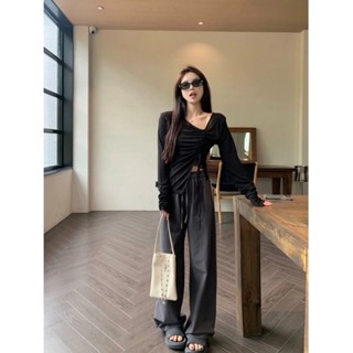 เสื้อยืดแขนยาว ป้องกันแดด ทรงสลิมฟิต เหมาะกับฤดูใบไม้ร่วง สําหรับผู้หญิง