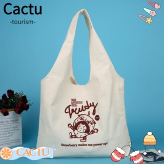 Cactu กระเป๋าสะพายไหล่ ลายการ์ตูนน่ารัก ความจุสูง สําหรับนักเรียน