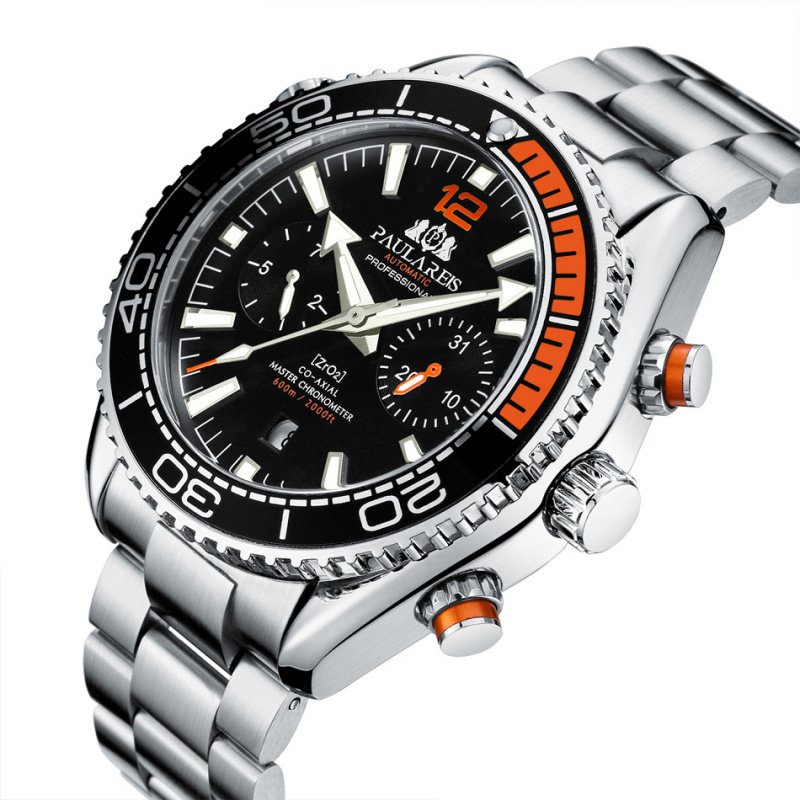 paulareis-watch-om05-automatic-นาฬิกาข้อมืออัตโนมัติ-สายเหล็กแข็ง-เรืองแสง-อเนกประสงค์-สําหรับผู้ชาย