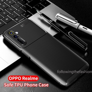 เคสโทรศัพท์ ซิลิโคนนิ่ม TPU คาร์บอนไฟเบอร์ กันกระแทก ป้องกันเลนส์กล้อง แฟชั่น สําหรับ OPPO Realme 6 Pro 4G 6i 6s 5 5i C3