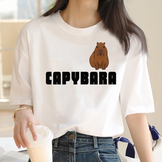 ขายตลกสัตว์ Capybara T เสื้อผู้ชาย Hip Hop ฤดูร้อนเสื้อยืด Unisex แฟชั่น Harajuku กราฟิก Tees Tshirt ชาย（S-5XL）