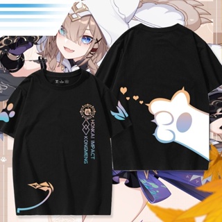 【CustomFashion】เสื้อยืดคอกลม แขนสั้น พิมพ์ลายกราฟฟิคเกม Honkai Impact 3 3D แฟชั่นฤดูร้อน สําหรับเด็กผู้ชาย