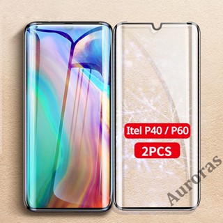 (2 ชิ้น) ฟิล์มกระจกนิรภัยกันรอยหน้าจอ แบบเต็มจอ สําหรับ Itel P40 P60