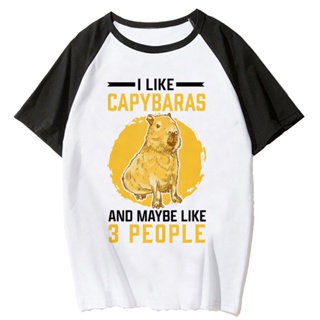 Capybara เสื้อยืด พิมพ์ลายอนิเมะ 2000s สไตล์ฮาราจูกุ สําหรับผู้หญิง