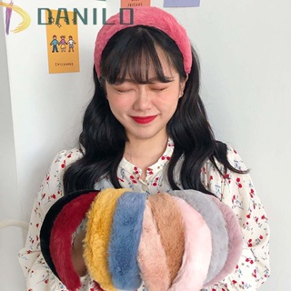 DANILO Wide Hair Band Temperament Hair Accessories Hair Hoop Women Winter Korean Imitation Rabbit Fur Retro Girls Plush Headband