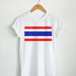 เสื้อยืดลาย ธงชาติไทย ประเทศไทย Thailand Flag เสื้อยืดสกรีน แขนสั้น คอกลม