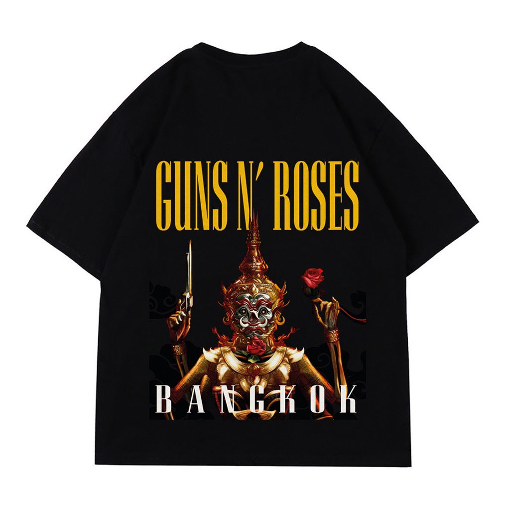 guns-n-roses-เสื้อยืดเก๋ๆ-เสื้อยืดผู้หญิง-ดแขนสั้นผู้ชาย-เสื้อยืด-oversized-ยืดคอกลมแขนสั้น