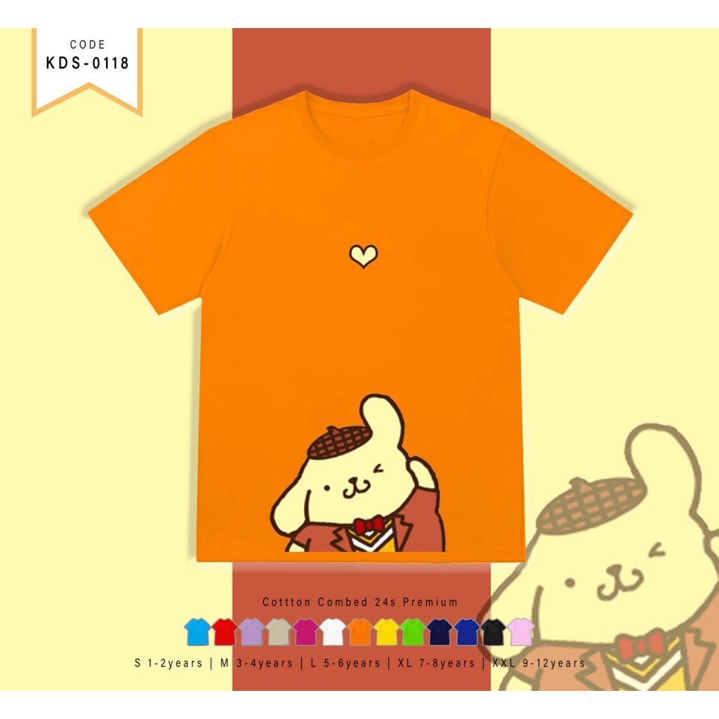 เสื้อยืดพิมพ์ลายแฟชั่น-เสื้อยืด-พิมพ์ลาย-pompompurin-custom-tee-สําหรับเด็ก