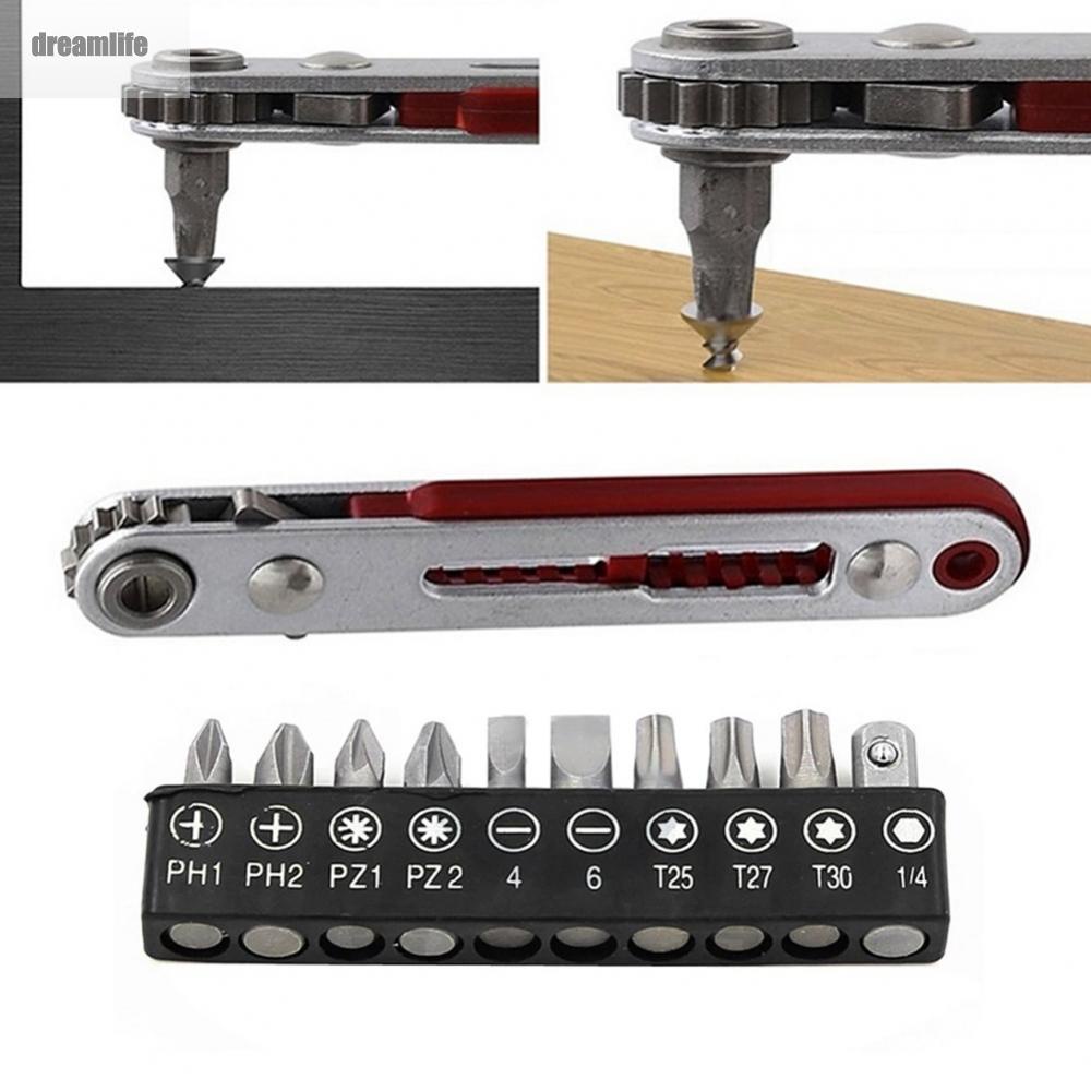 dreamlife-ratchet-wrench-tool-mini-offset-103mm-4-inch-16-teeth-90-degree-bit-set