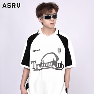 ASRV เสื้อยืด ใหม่ผู้ชายแฟชั่นอินเทรนด์แบรนด์พิมพ์หลวมแฟชั่นเมืองเสื้อยืดคอกลม