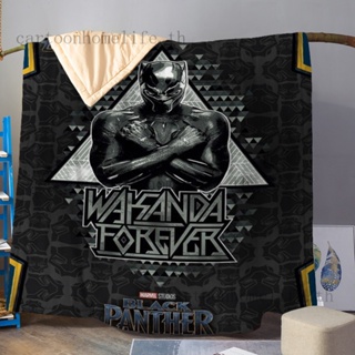 ผ้าห่ม ผ้าฝ้าย แบบนิ่ม ลายการ์ตูน Black Panthers Quest ซักทําความสะอาดได้ แฟชั่นฤดูร้อน