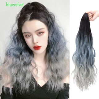 Bluevelvet วิกผมหางม้าสังเคราะห์ ทนความร้อน สีฟ้า สําหรับเด็กผู้หญิง