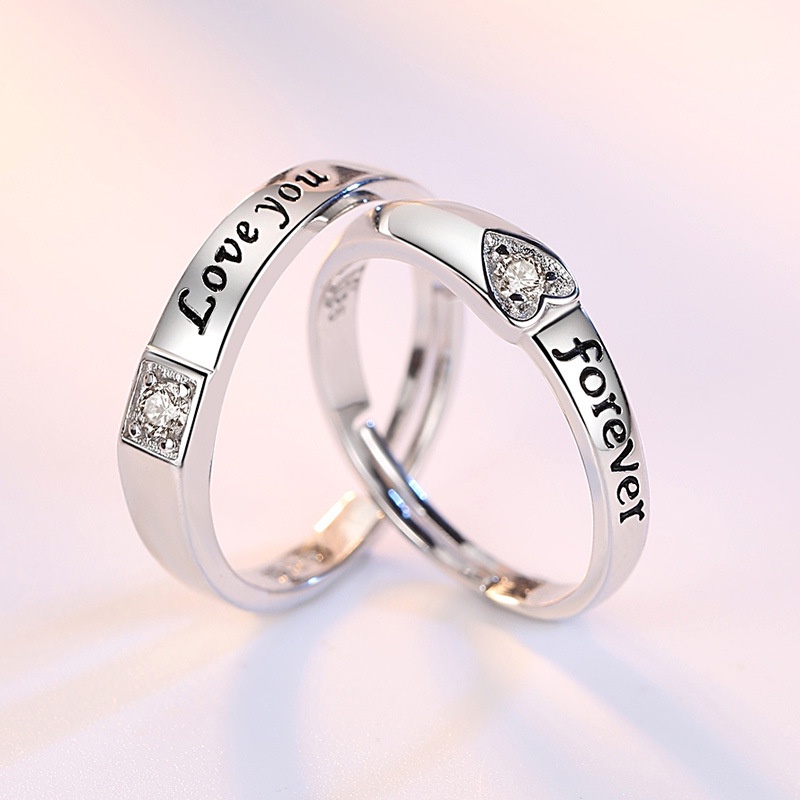 แหวนเงิน-เกรด-s925-รูป-always-love-you-สามารถปรับได้-แฟชั่นคู่รัก-สําหรับผู้ชาย-และผู้หญิง